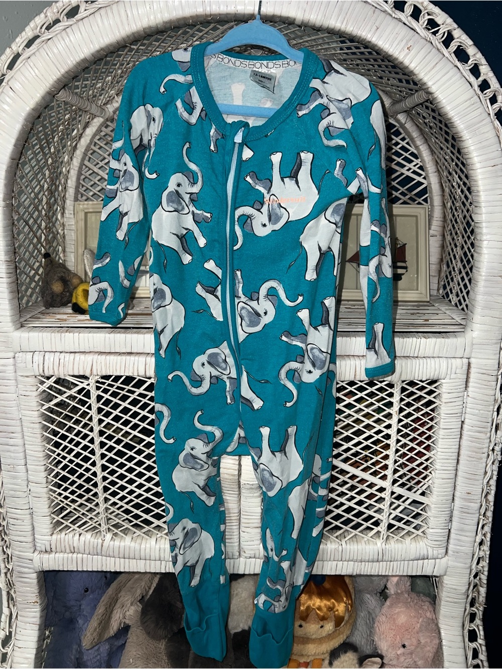 Bonds elephant print wondersuit 12/18 months